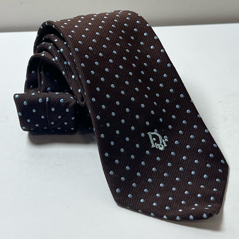 Vintage Dior Classic Navy Tie with Elegant Design Embroidered Collectible
